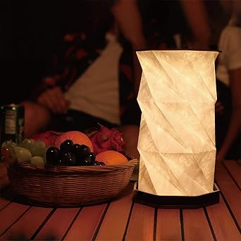 Portable LED Wood And Paper Lamp