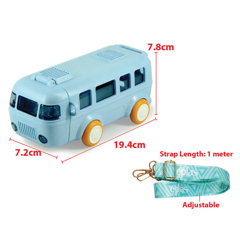 Mini Bus Water Bottle with Straw 🥤 & Strap