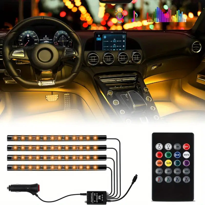 Car Interior RGB Light Strips (04Strips)