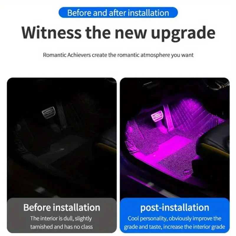 Car Interior RGB Light Strips (04Strips)