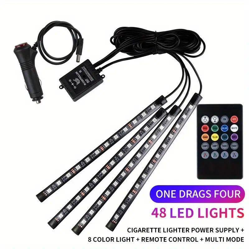 Car Interior RGB Light Strips (04Strips)