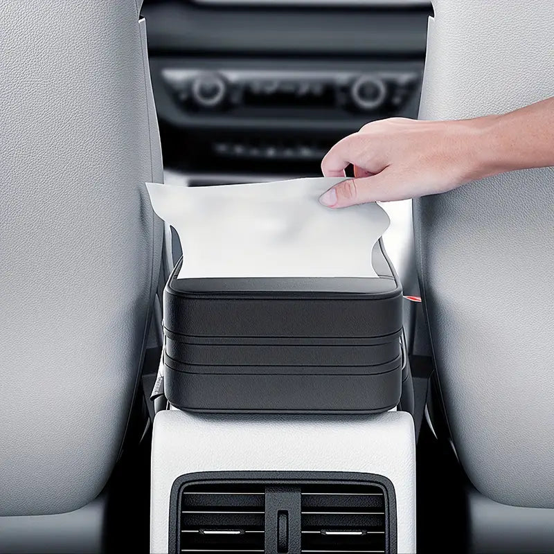 Car Leather Armrest Cushion with Tissue Storage