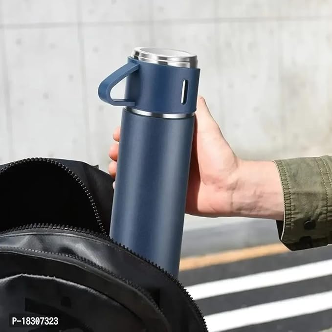 Squeeze Thermal Coffee Water Bottle with 2 Mugs