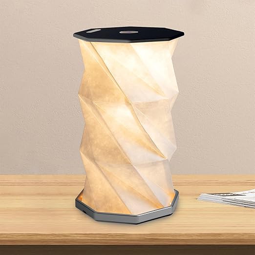 Portable LED Wood And Paper Lamp