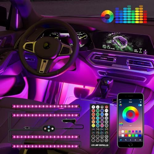 Car Interior RGB Light Strips (04Strips)