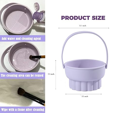 3 In 1 Silicone Cosmetic Brush Cleaner Bowl