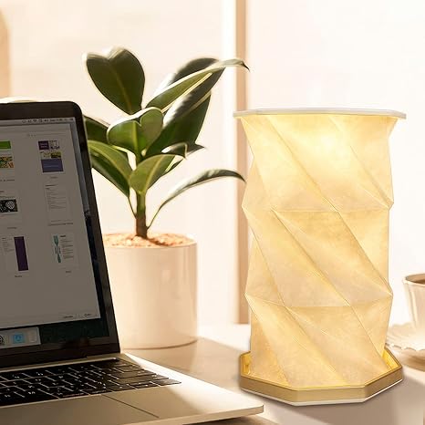 Portable LED Wood And Paper Lamp