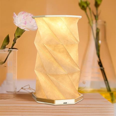 Portable LED Wood And Paper Lamp