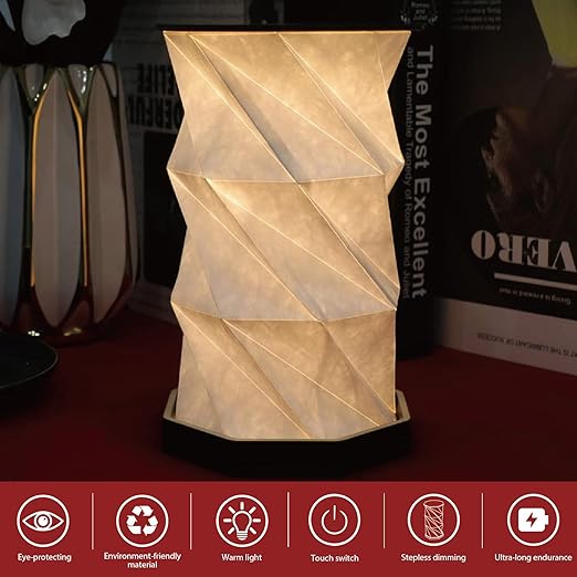 Portable LED Wood And Paper Lamp