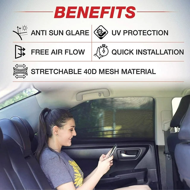 WindowShield™ UV Protection Car Side Window Curtain (Pack of 4)