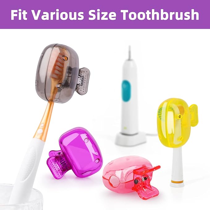 Portable Toothbrush Protector Covering Clips