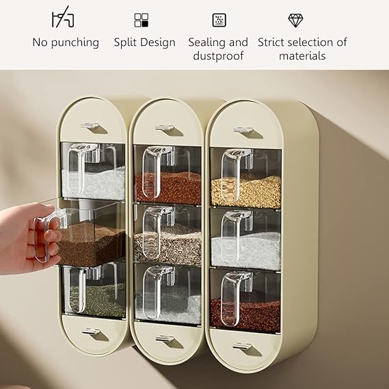 Wall-Mounted 05 Layer Kitchen Spices Organizer