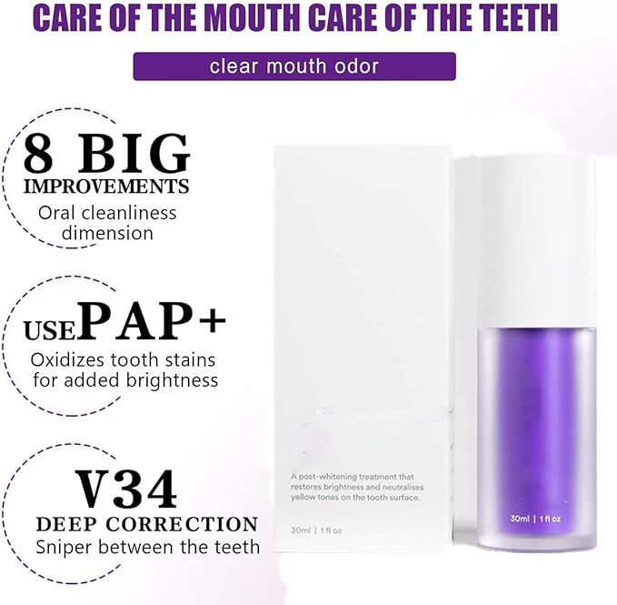 Dental Purple Toothpaste for Teeth Whitening