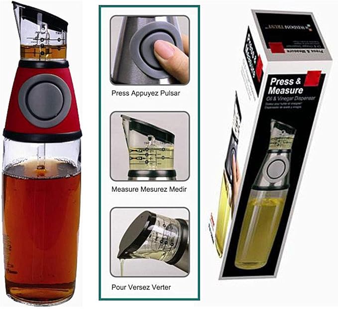 Manual Hand Press Oil and Vinegar Dispenser