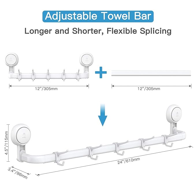 Portable Suction Cup Towel Bar