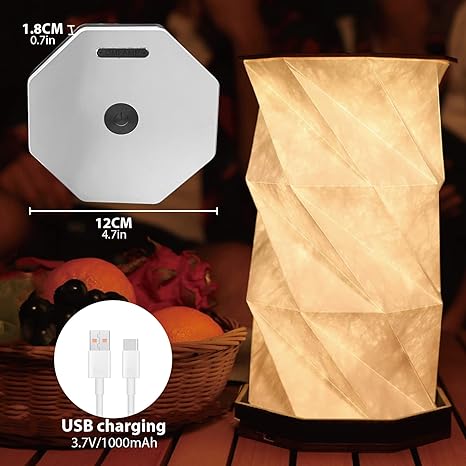 Portable LED Wood And Paper Lamp