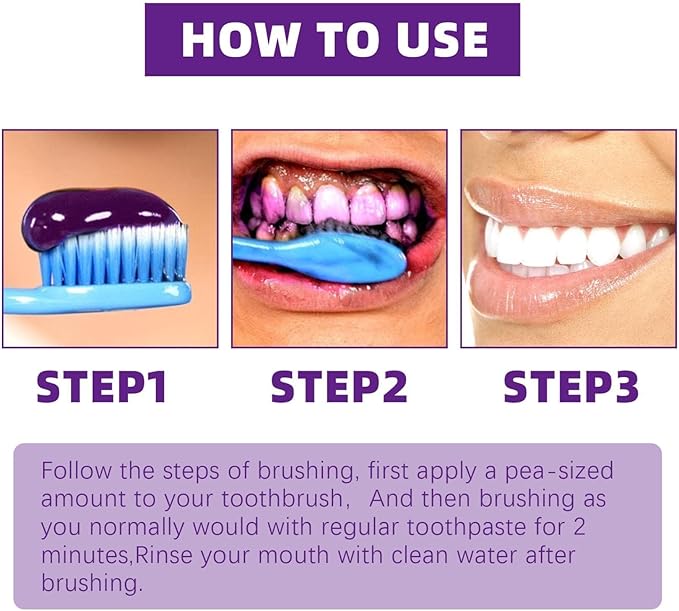 Dental Purple Toothpaste for Teeth Whitening