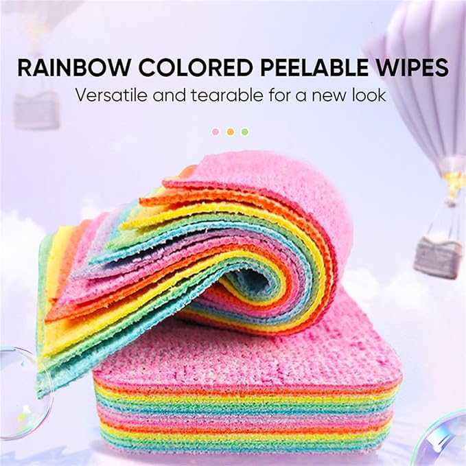 Rainbow Multi Layer Cleaning Reusable Rags