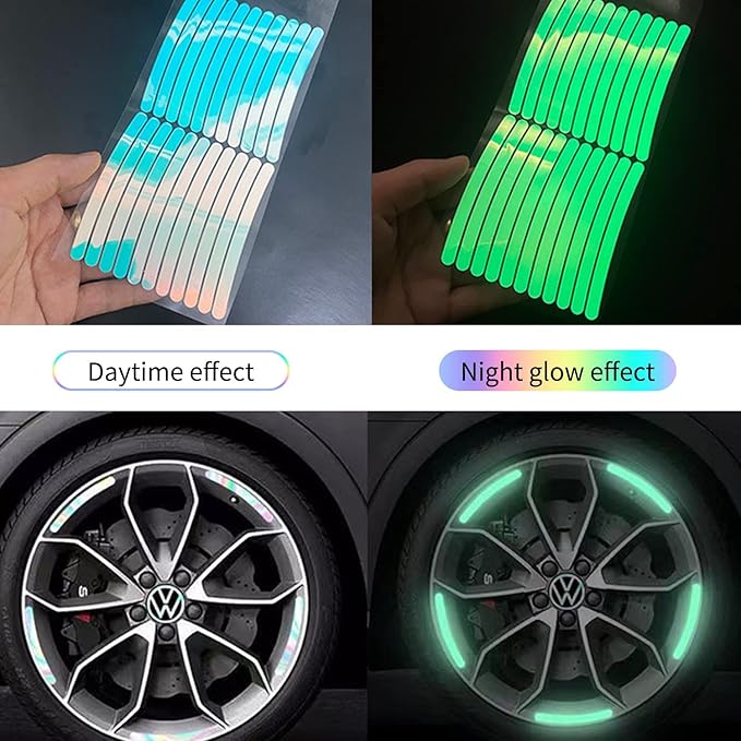 Car Tyre Reflective Stickers (20 Strips)