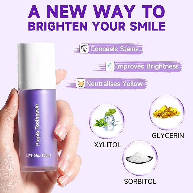 Dental Purple Toothpaste for Teeth Whitening