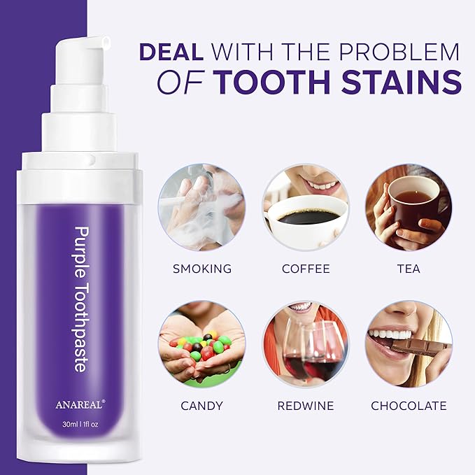 Dental Purple Toothpaste for Teeth Whitening