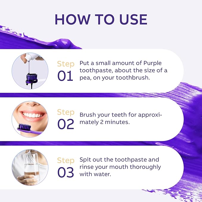 Dental Purple Toothpaste for Teeth Whitening