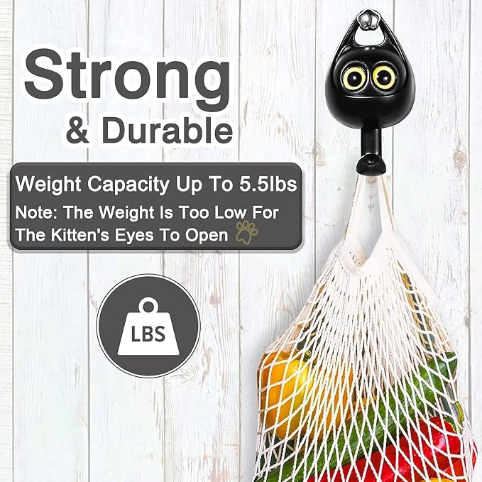 Multipurpose Wall Mounted Cat Shape Hanging Hooks