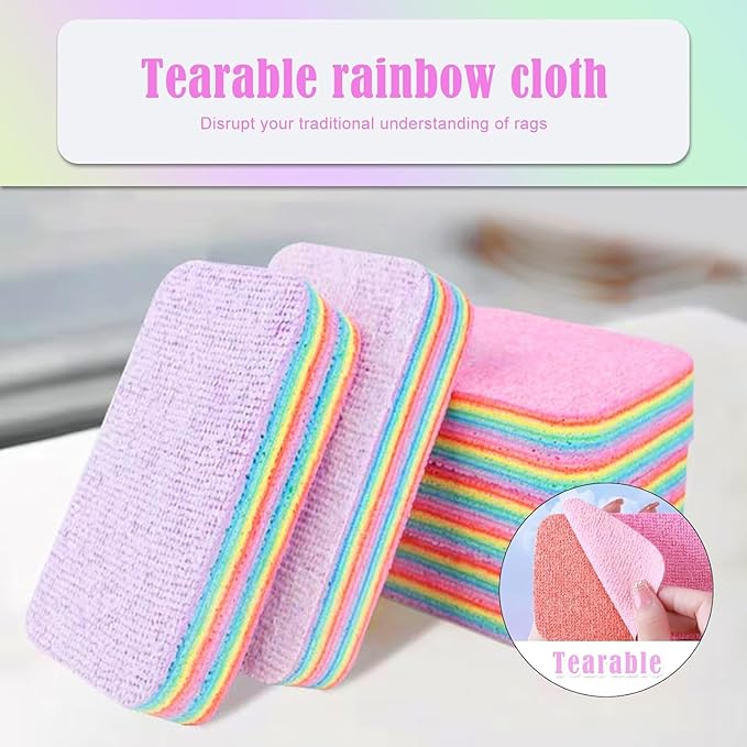 Rainbow Multi Layer Cleaning Reusable Rags