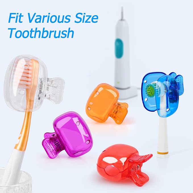 Portable Toothbrush Protector Covering Clips