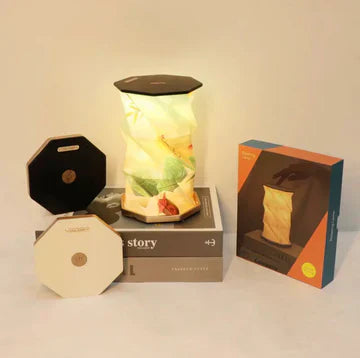 Portable LED Wood And Paper Lamp