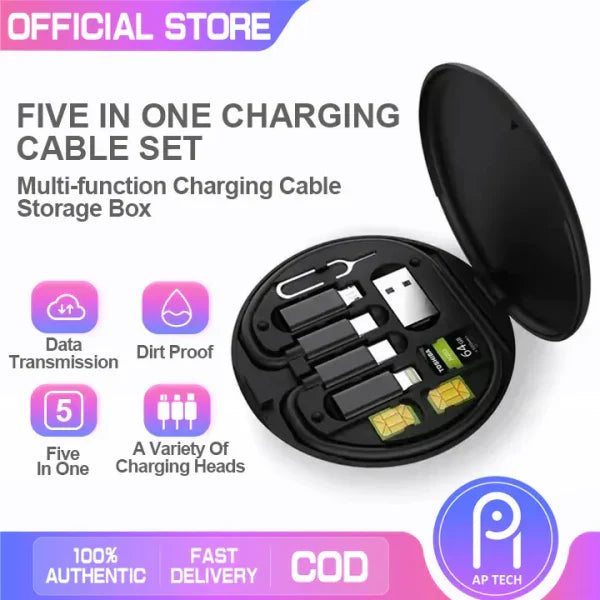 5 in 1 Multifunctional Fast Charging Data Cable Set