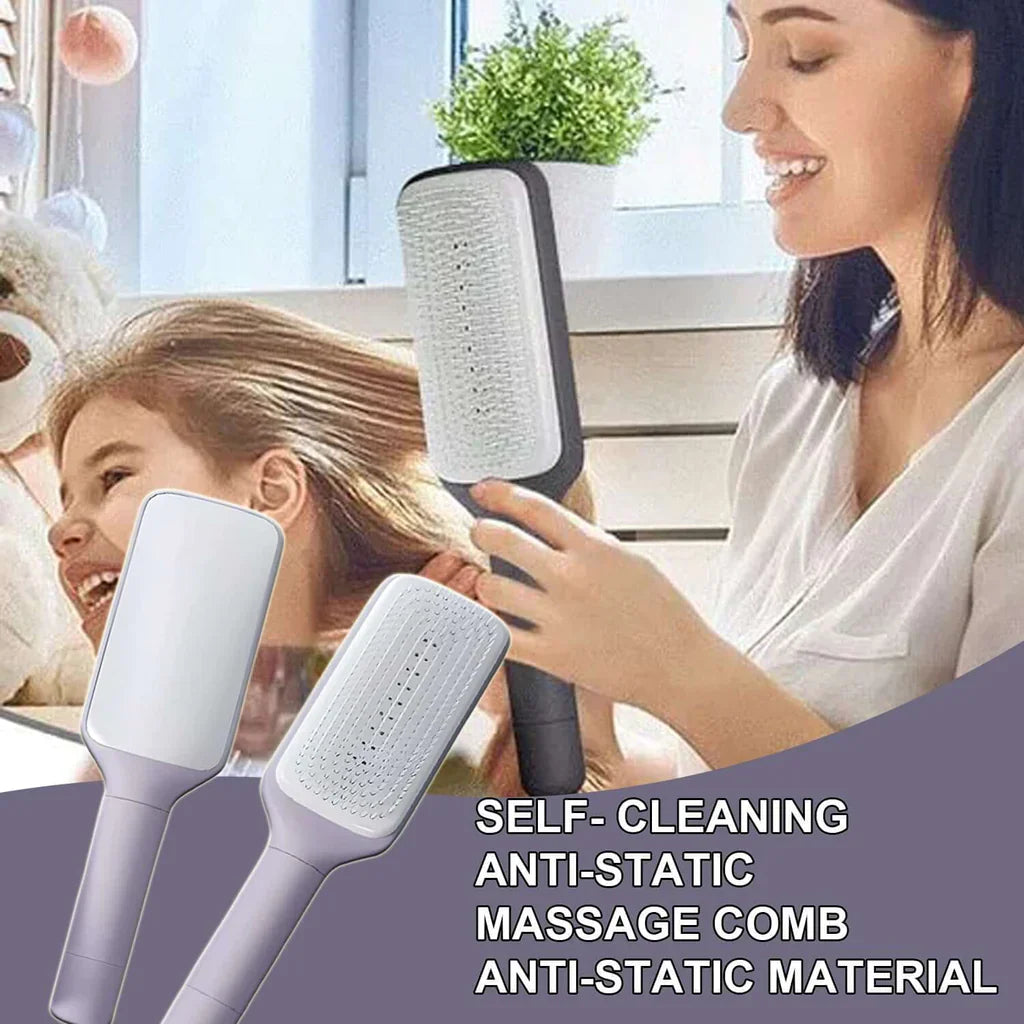 4 In 1 Self Cleaning Hair Brush Comb