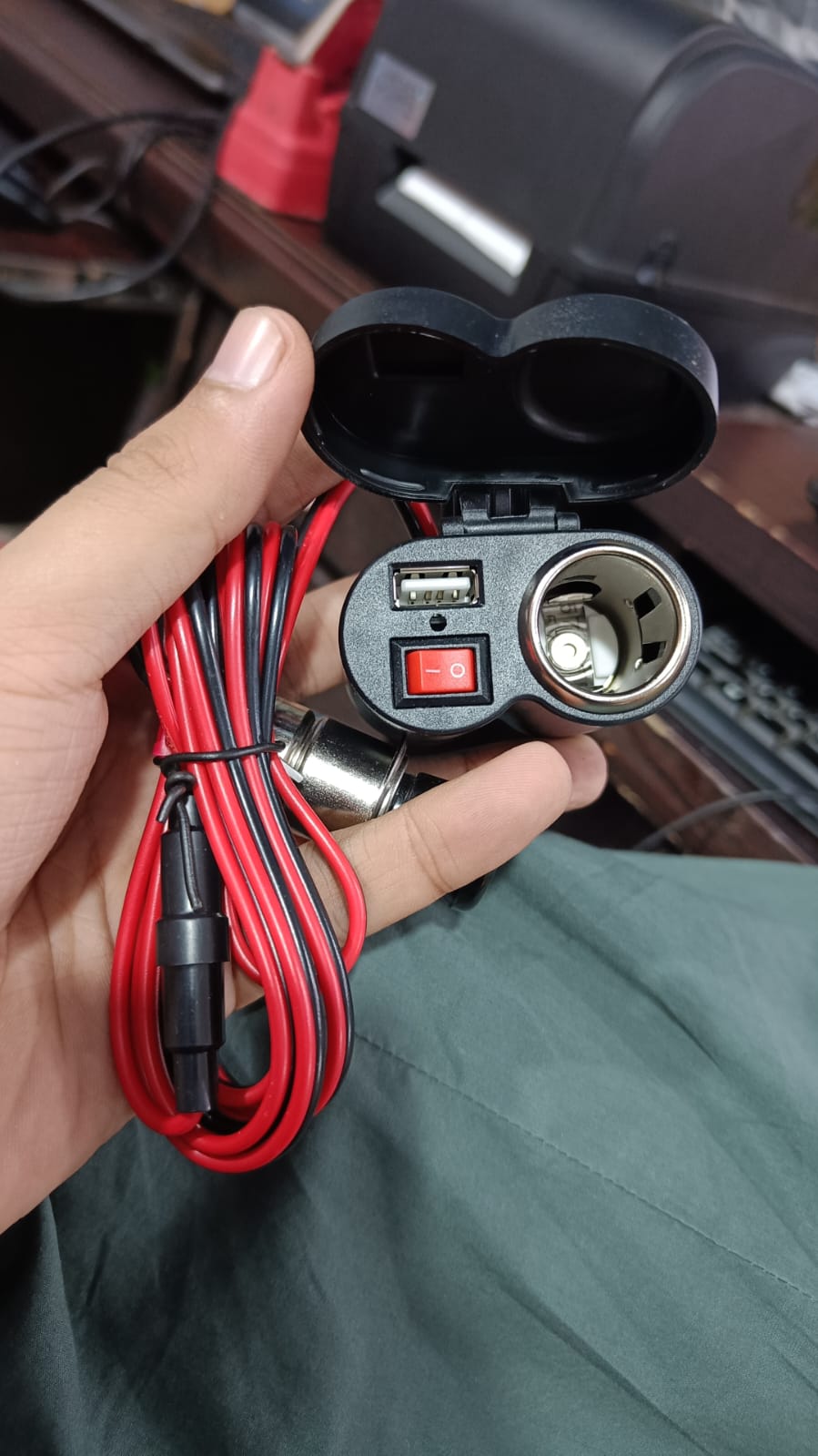 Motorcycle USB Charger Socket and Lighter