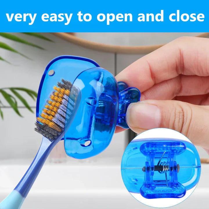 Portable Toothbrush Protector Covering Clips