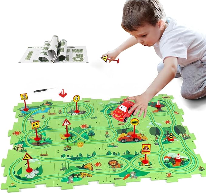 Puzzle Racer Kids Car Track Set