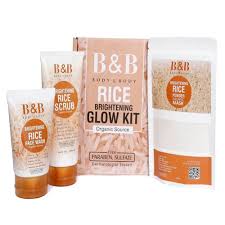 Korean Rice Facial Kit Face Wash,Brightening Glow 3 in 1 Scrub + Wash + Mask