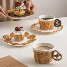 Cute Waffle Biscuit Series Shape Mug