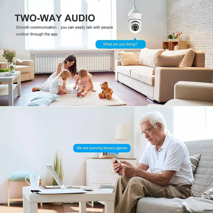 360° WIRELESS WIFI LIGHT BULB SECURITY CAMERA