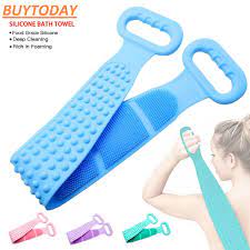 Silicone Back Scrubber Soft Loofah Bath Towel Bath Belt