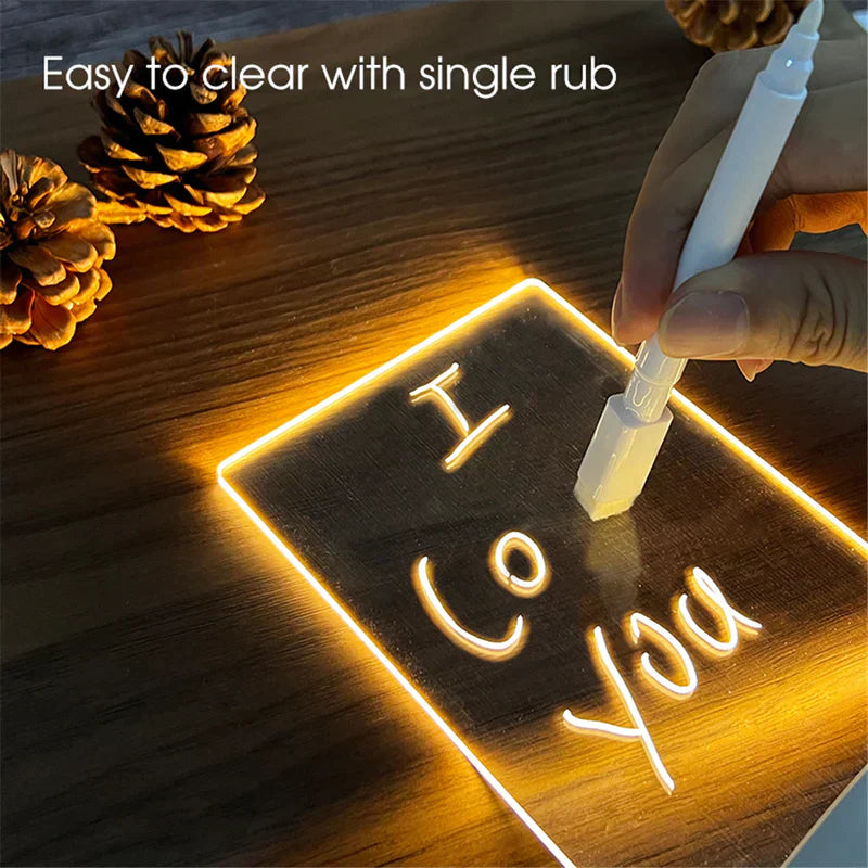 3D TRANSPARENT CALENDAR TABLE WRITING BOARD BED LAMP