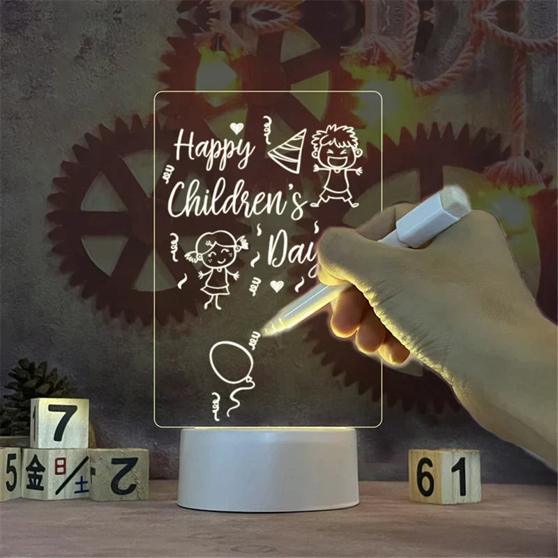 3D TRANSPARENT CALENDAR TABLE WRITING BOARD BED LAMP