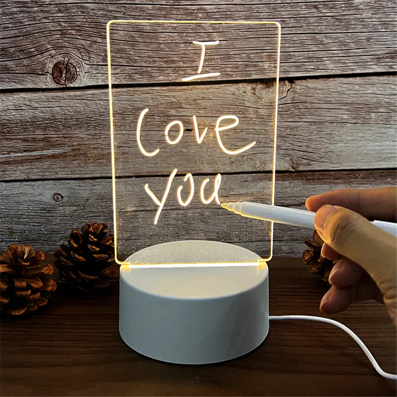 3D TRANSPARENT CALENDAR TABLE WRITING BOARD BED LAMP