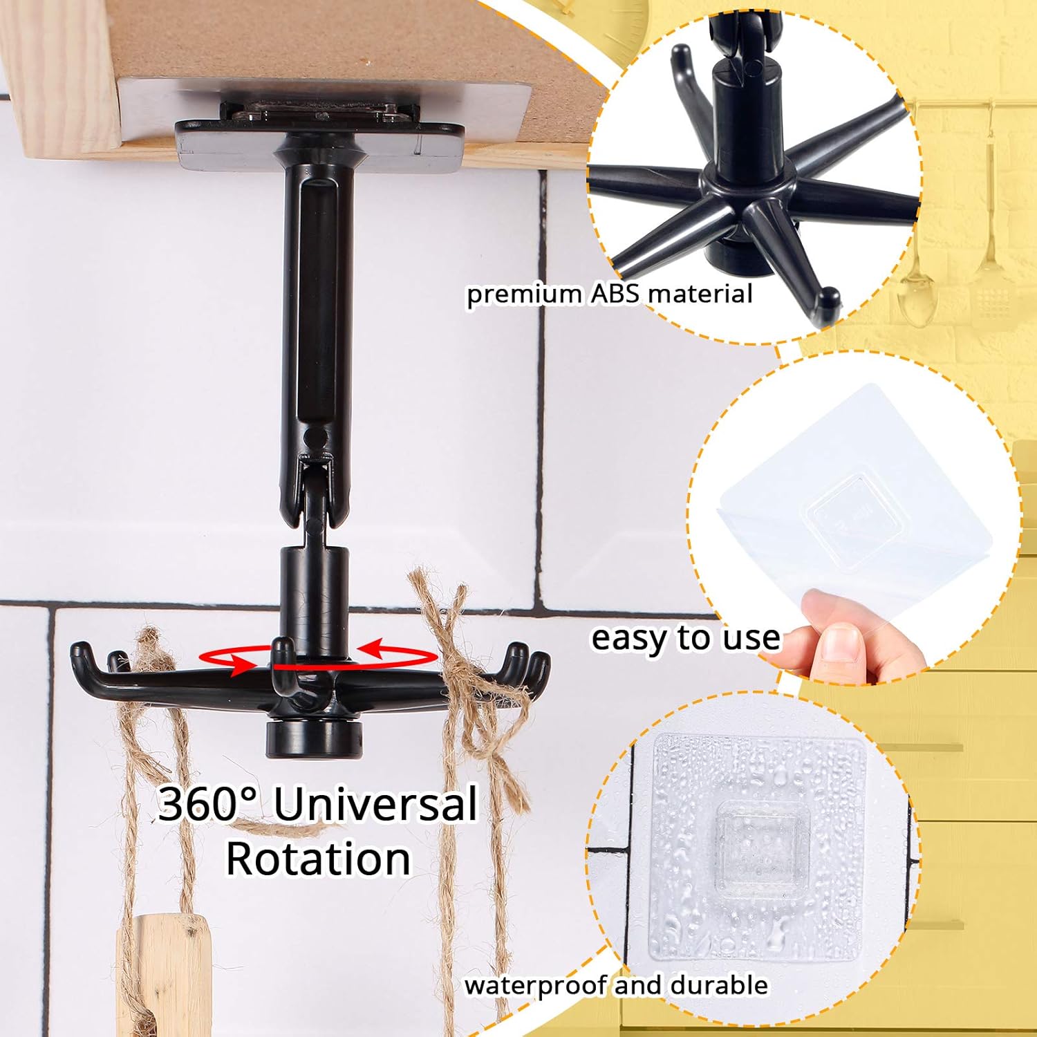 Multi-purpose Rotating 360 Degree Kitchen Holder For Wall