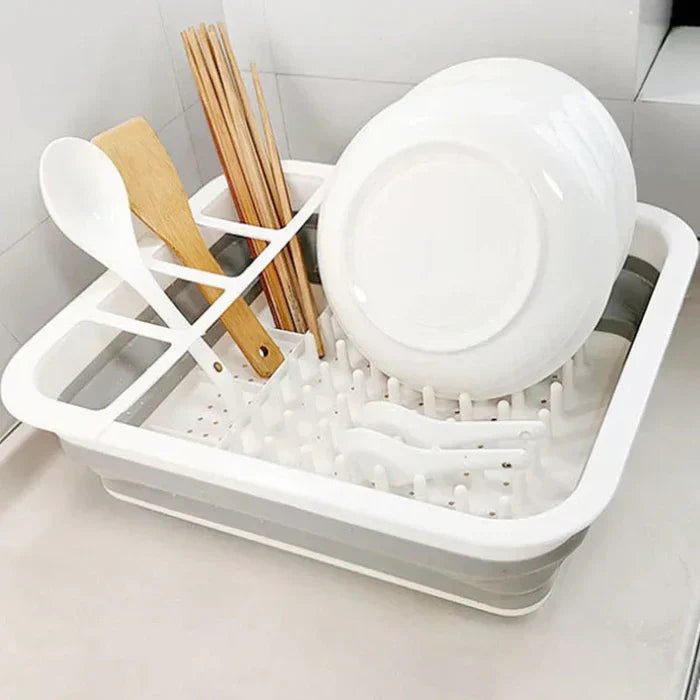 Foldable Kitchen Dish Rack with Drainer